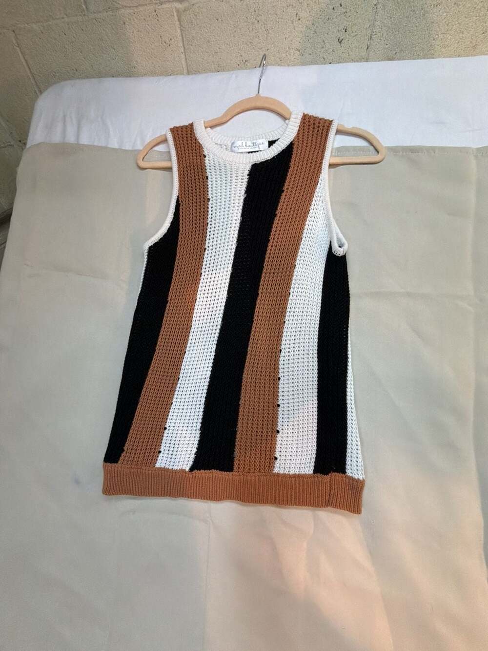 mod boutique Striped Sleeveless Knit Sweater Tank